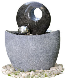 China Fuente contemporánea de acabado pulida del jardín de la esfera con las luces  proveedor