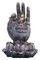 La pequeña fuente de agua de señor Buda Statue de Polyesin, Buda asentó en Lotus proveedor
